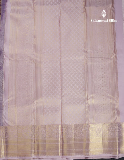 Beautiful Dark Purple Bridal Pure Kanjivaram Silk Saree With Contrast Light Pink Traditional Border
