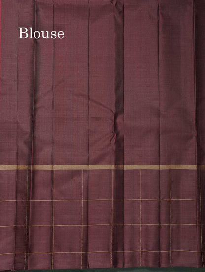 Pure Kanjivaram Silk Saree - Light Chocolate Brown Colour Body With Contrast Dark Brown Border
