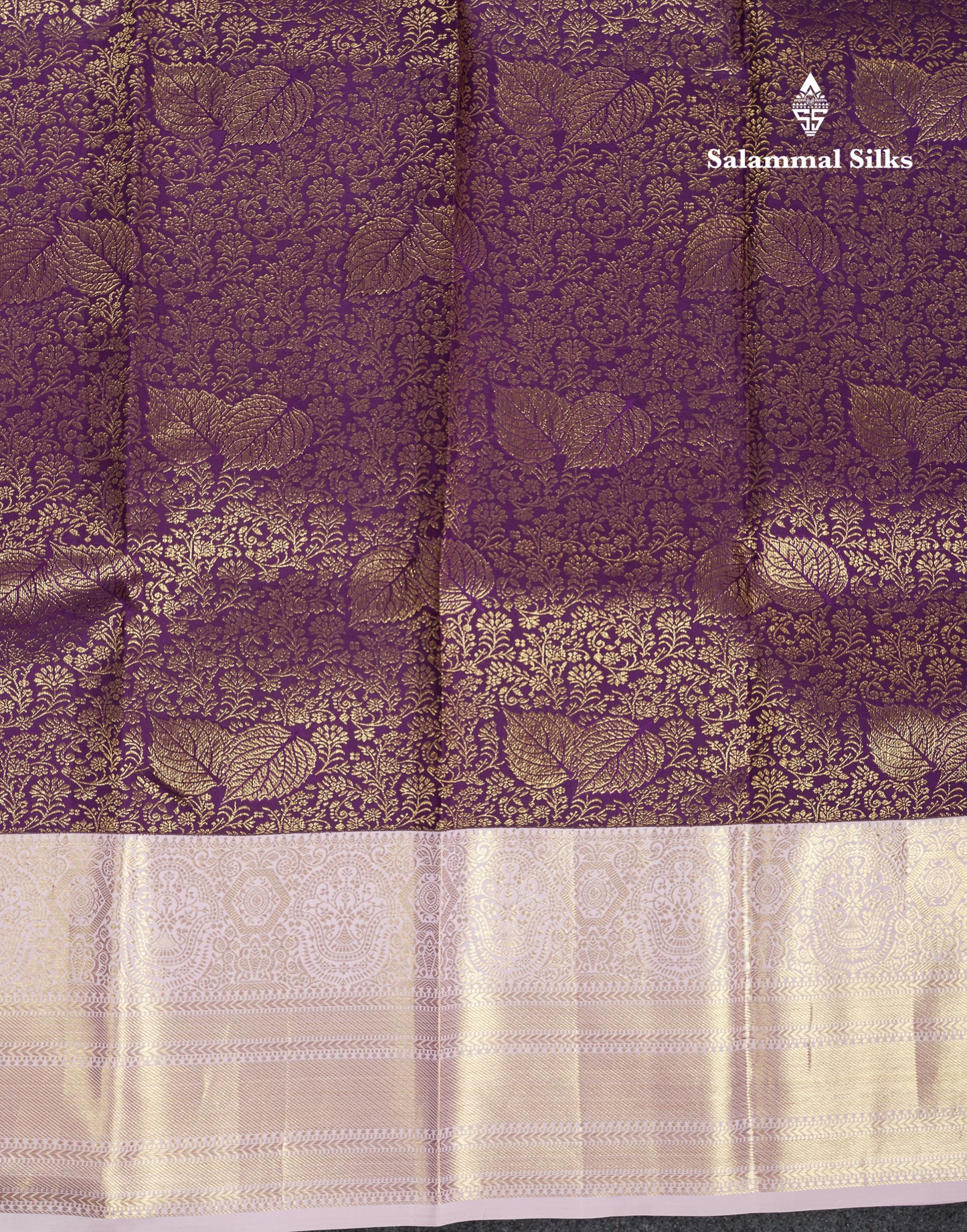 Beautiful Dark Purple Bridal Pure Kanjivaram Silk Saree With Contrast Light Pink Traditional Border