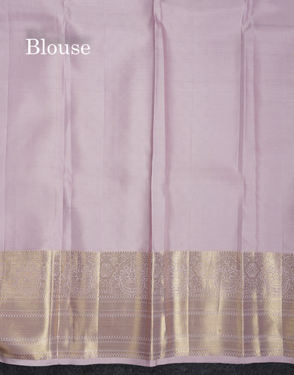 Beautiful Dark Purple Bridal Pure Kanjivaram Silk Saree With Contrast Light Pink Traditional Border