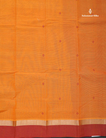 Handloom Pure Cotton Saree -  Light Beige Colour Body With Contrast Chocolate Brown Blouse