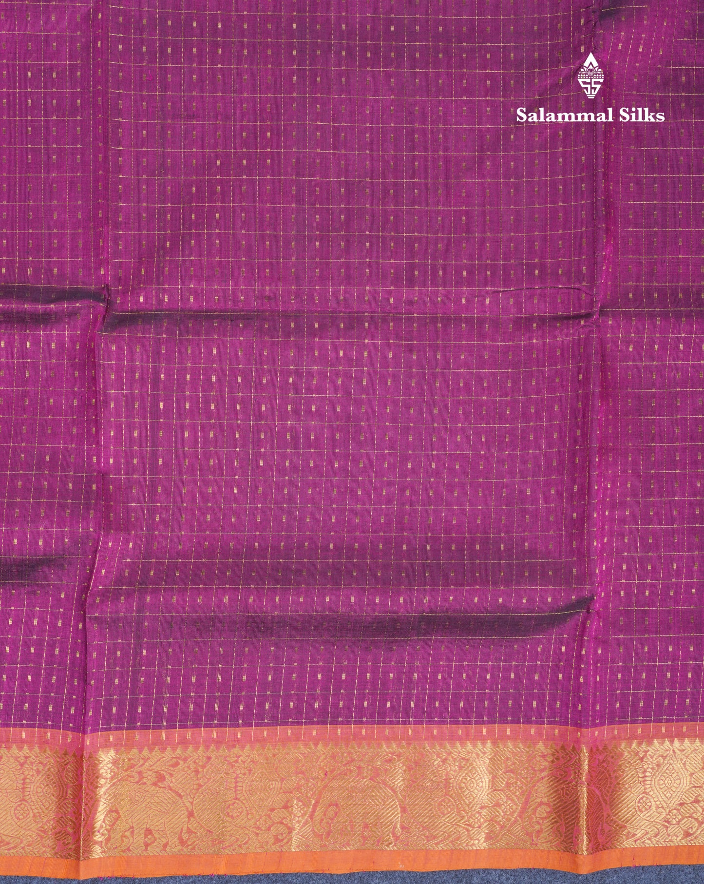 Magenta Lakshadeepam Pure Silk Cotton Saree With Contrast Mustard Yellow Blouse