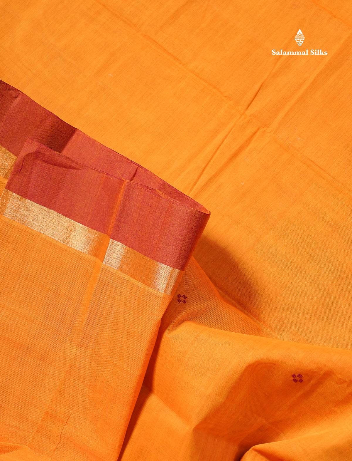 Handloom Pure Cotton Saree -  Light Beige Colour Body With Contrast Chocolate Brown Blouse
