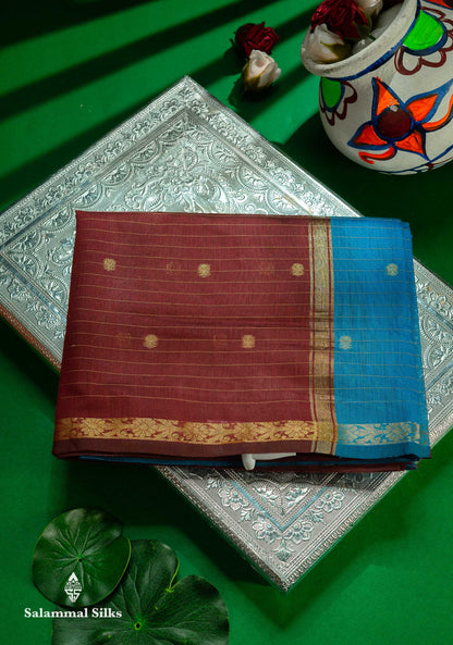 Beautiful Dark Purple Cotton Mix Saree With Contrast Mustard Yellow Blouse