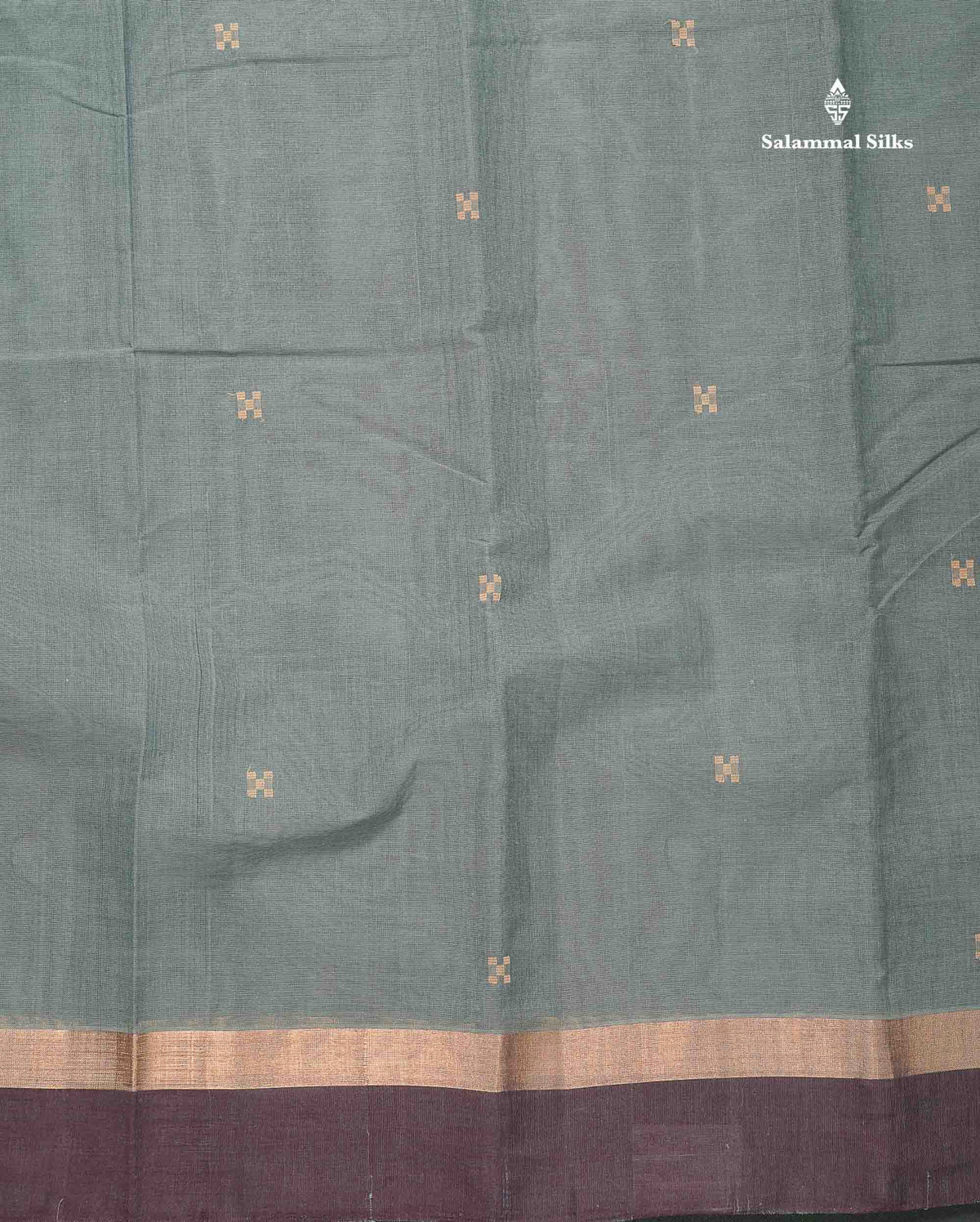 Handloom Pure Cotton Saree - Dark Brown Colour Body With Contrast Mustard Yellow Blouse