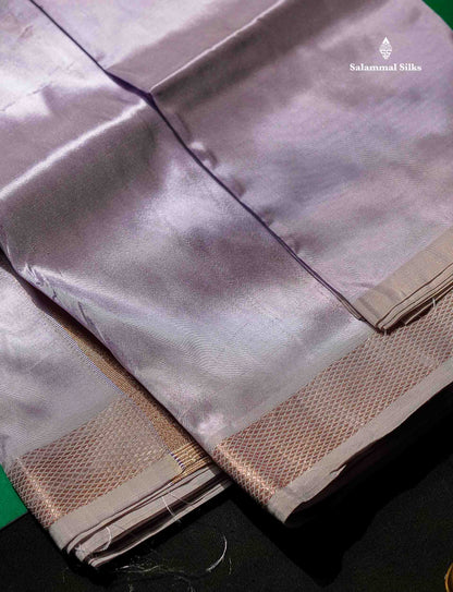 Lavender Asha Mix Dhoti 8 Muzham & Shirt (2.50M) with Copper Zari Border