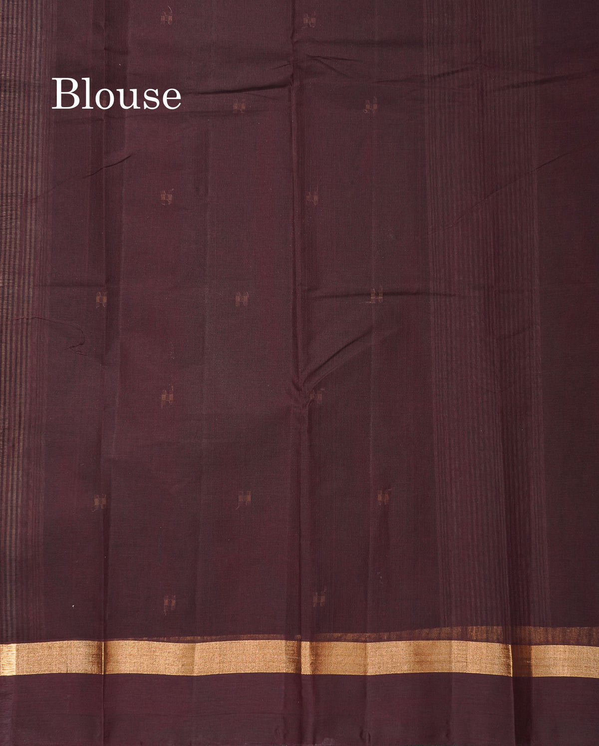 Handloom Pure Cotton Saree - Dark Brown Colour Body With Contrast Mustard Yellow Blouse