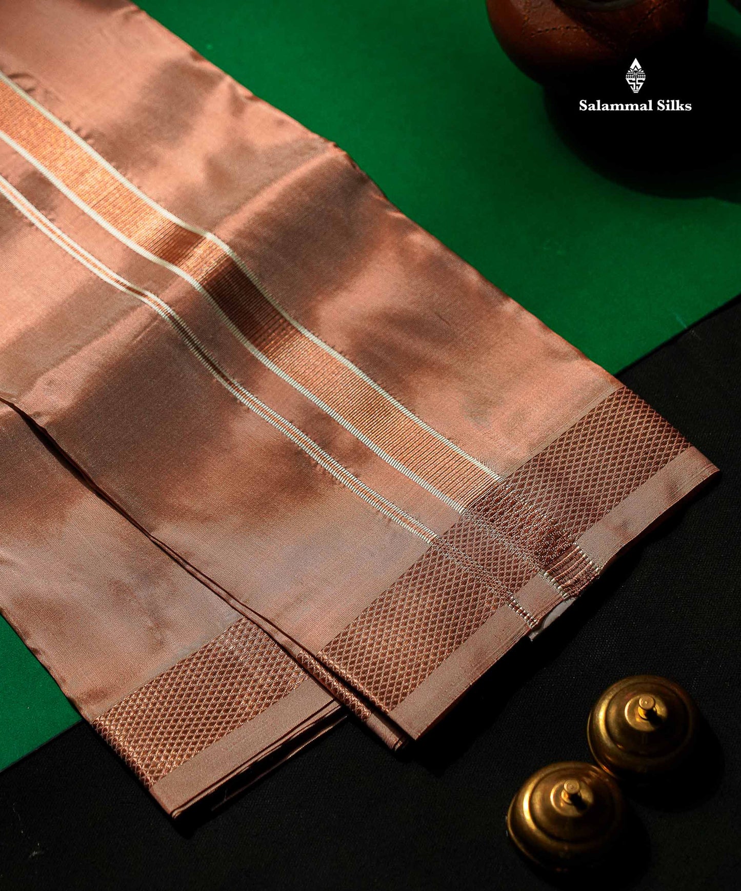 Pure Mix Dhoti - Copper Colour With Small Border | 8 Muzham
