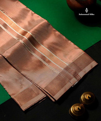 Pure Mix Dhoti - Copper Colour With Small Border | 8 Muzham