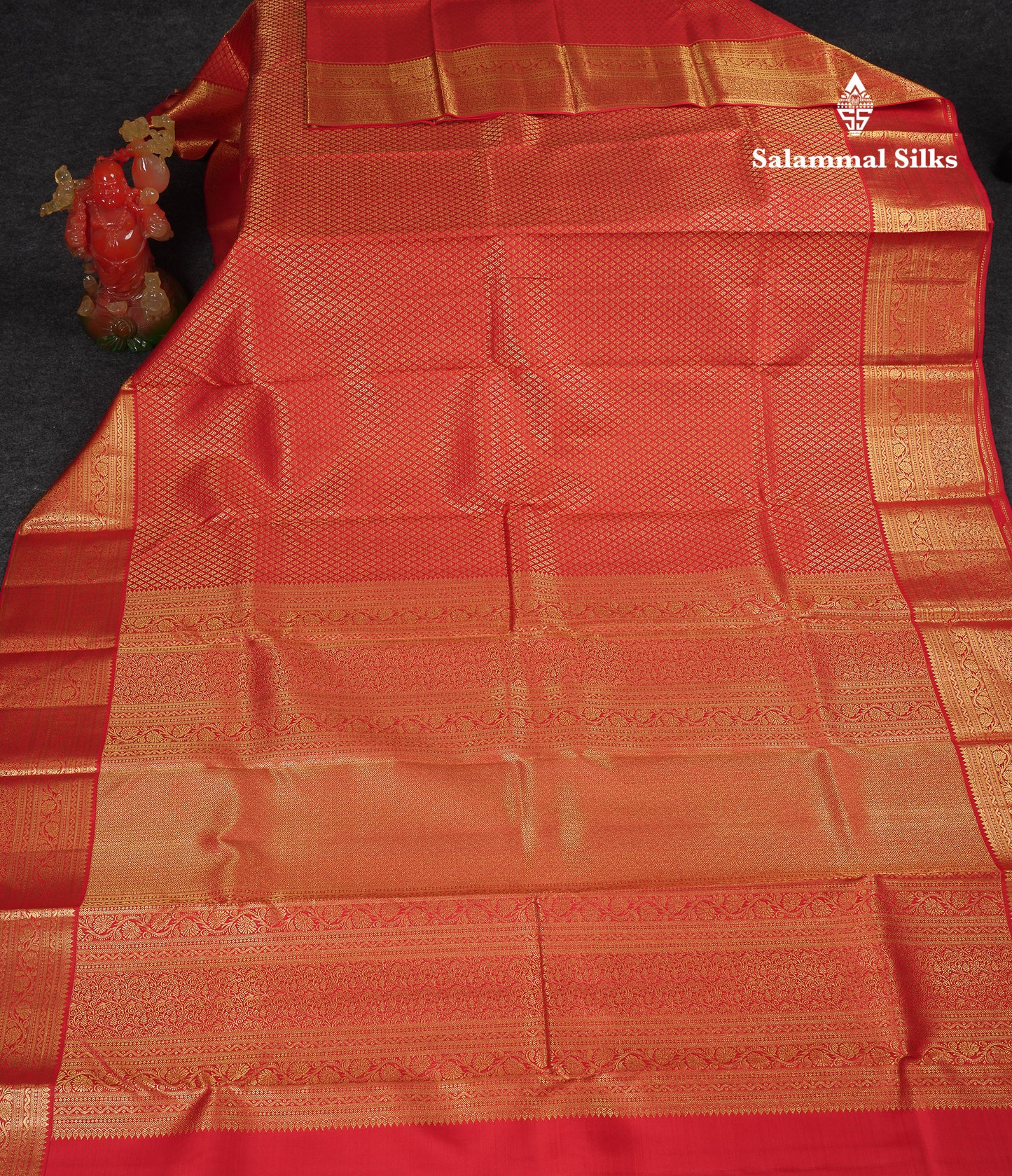 Beautiful Redish Maroon Bridal Pure Kanjivaram Silk Saree With Traditional Border