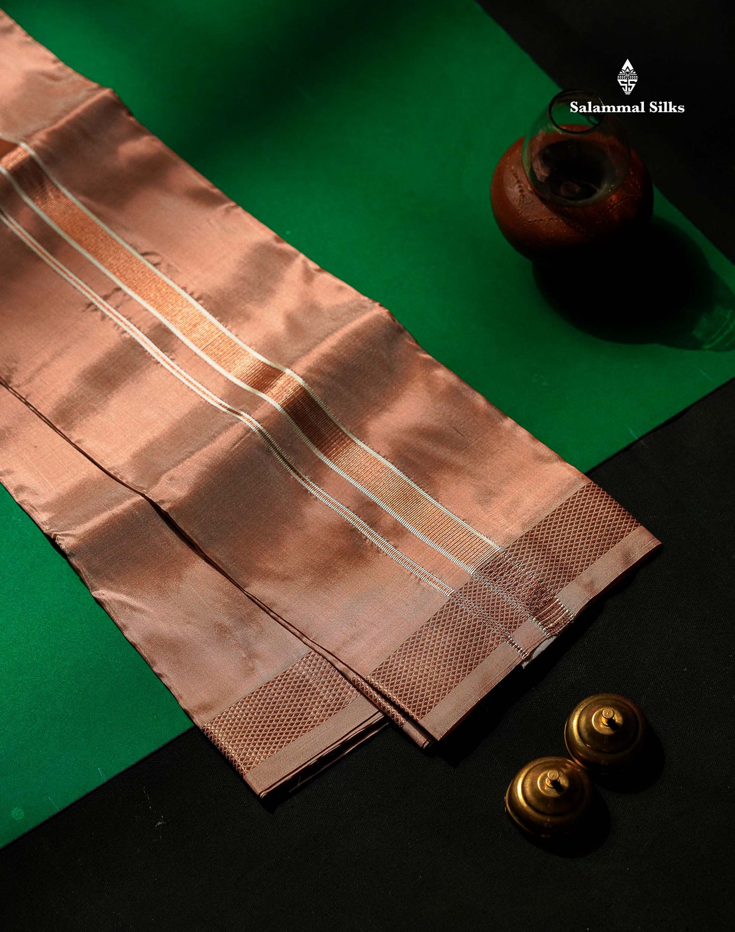 Pure Mix Dhoti - Copper Colour With Small Border | 8 Muzham