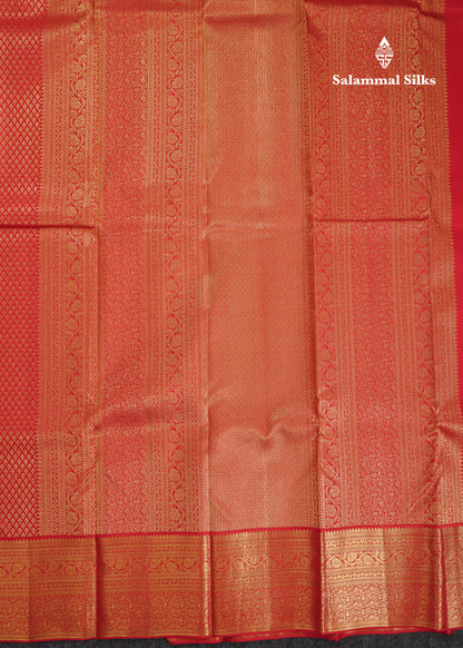 Beautiful Redish Maroon Bridal Pure Kanjivaram Silk Saree With Traditional Border