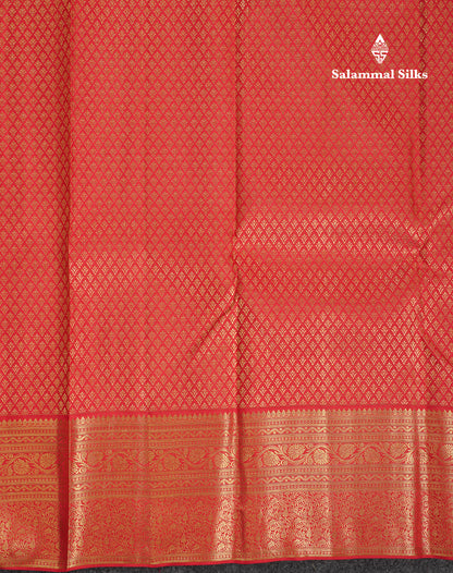 Beautiful Redish Maroon Bridal Pure Kanjivaram Silk Saree With Traditional Border