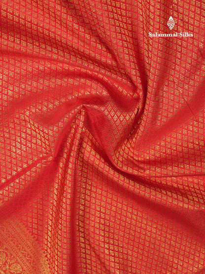 Beautiful Redish Maroon Bridal Pure Kanjivaram Silk Saree With Traditional Border