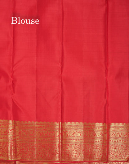 Beautiful Redish Maroon Bridal Pure Kanjivaram Silk Saree With Traditional Border