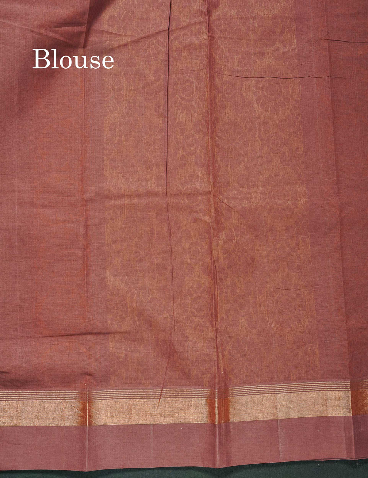 Handloom Pure Cotton Saree -  Beige Colour Body With Contrast Chocolate Brown Blouse