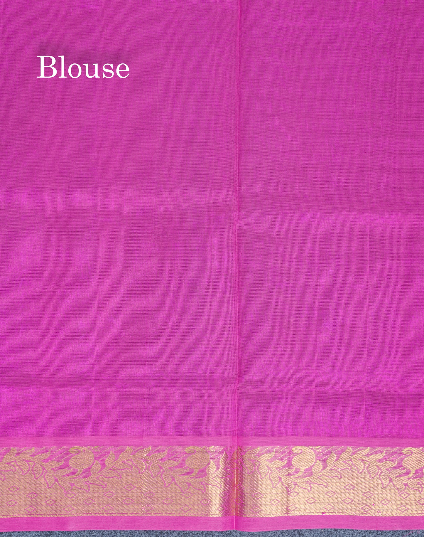 Royal Blue Pure Silk Cotton Saree With Contrast Magenta Pink Blouse