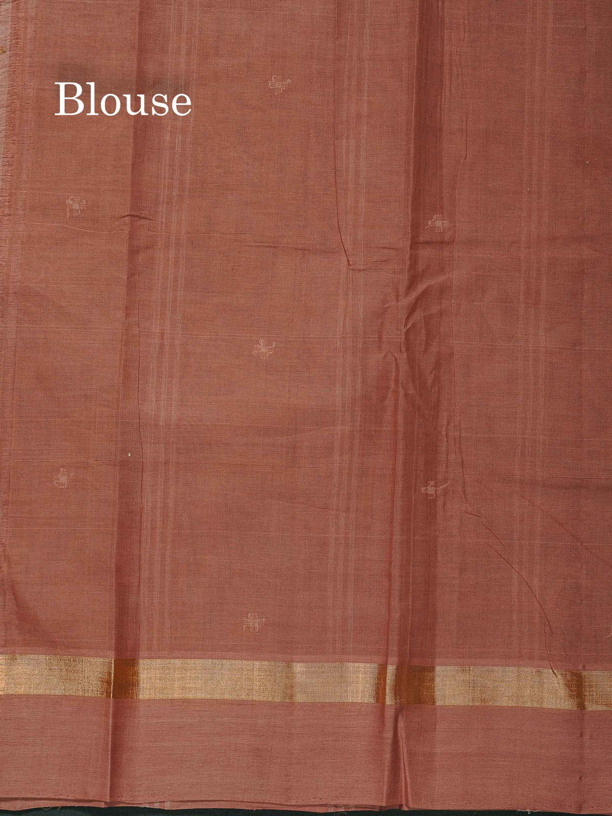 Handloom Pure Cotton Saree -  Light Beige Colour Body With Contrast Chocolate Brown Blouse