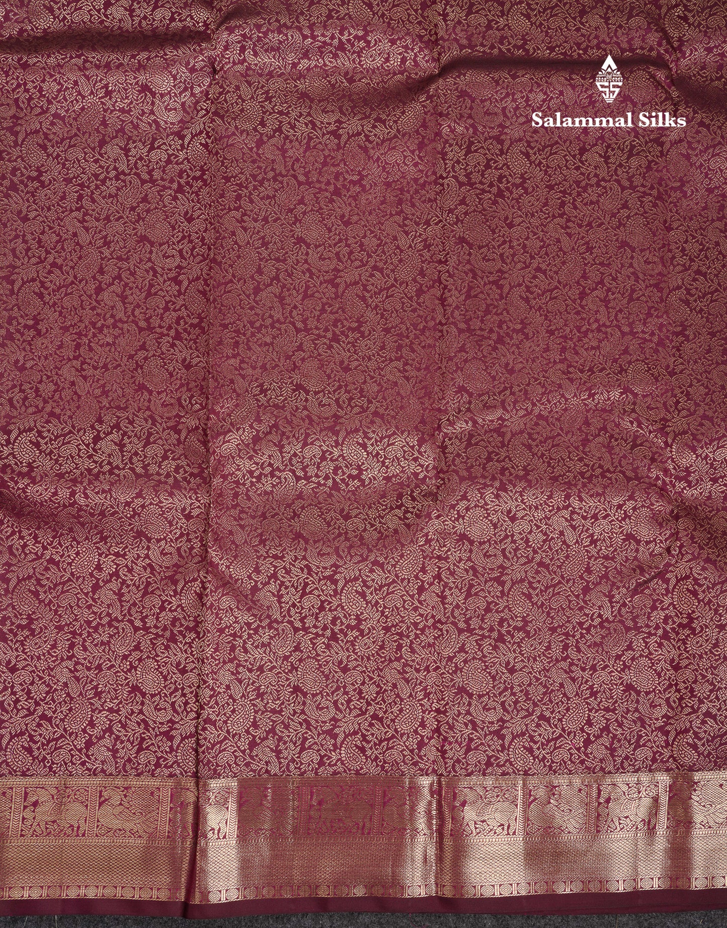 Beautiful Dark Magenta Bridal Pure Kanjivaram Silk Saree With Traditional Medium Border