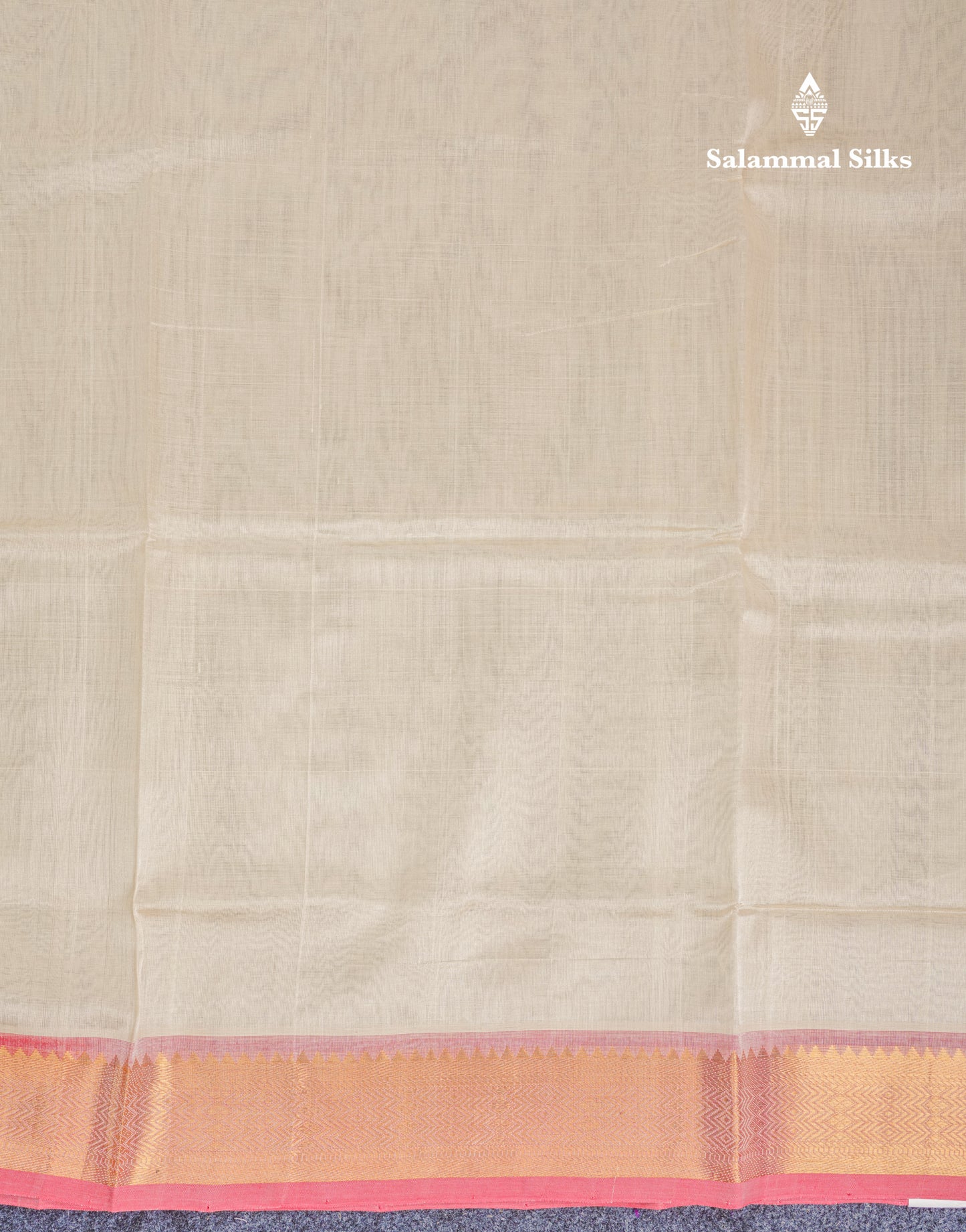 Half White Plain Pure Silk Cotton Saree With Contrast Chilly Red Blouse