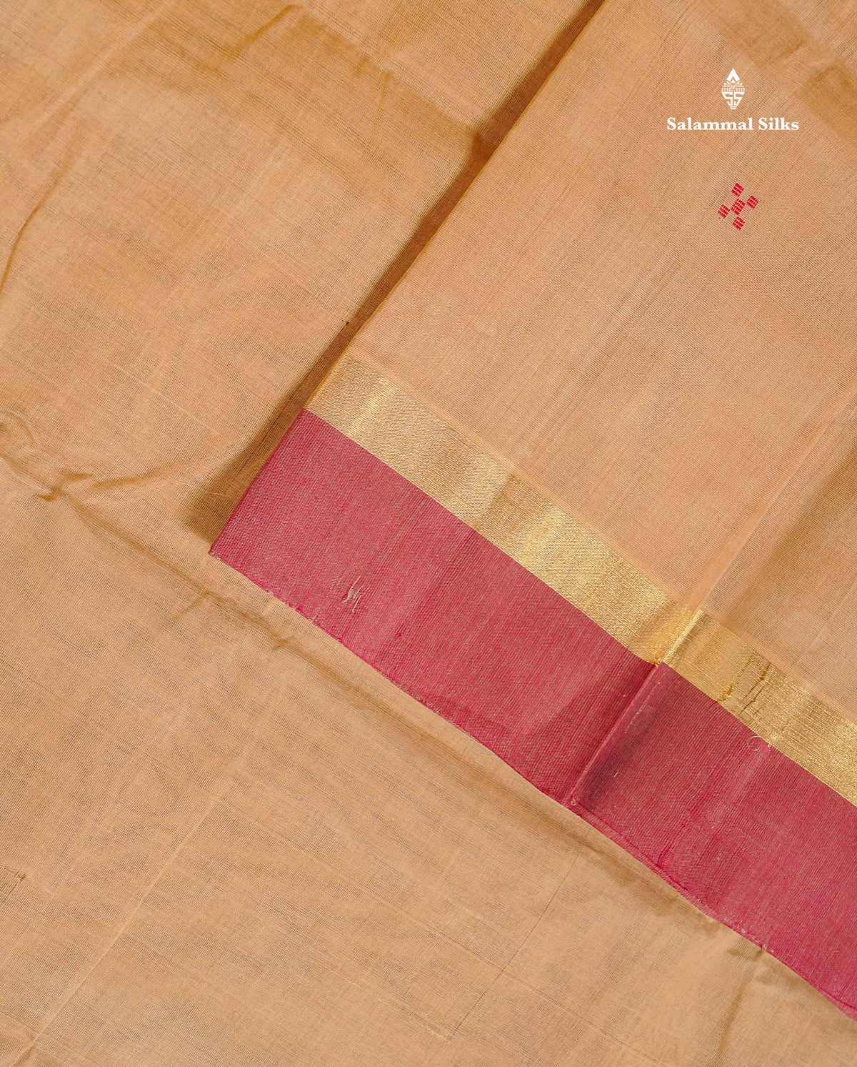 Handloom Pure Cotton Saree - Dark Brown Colour Body With Contrast Mustard Yellow Blouse