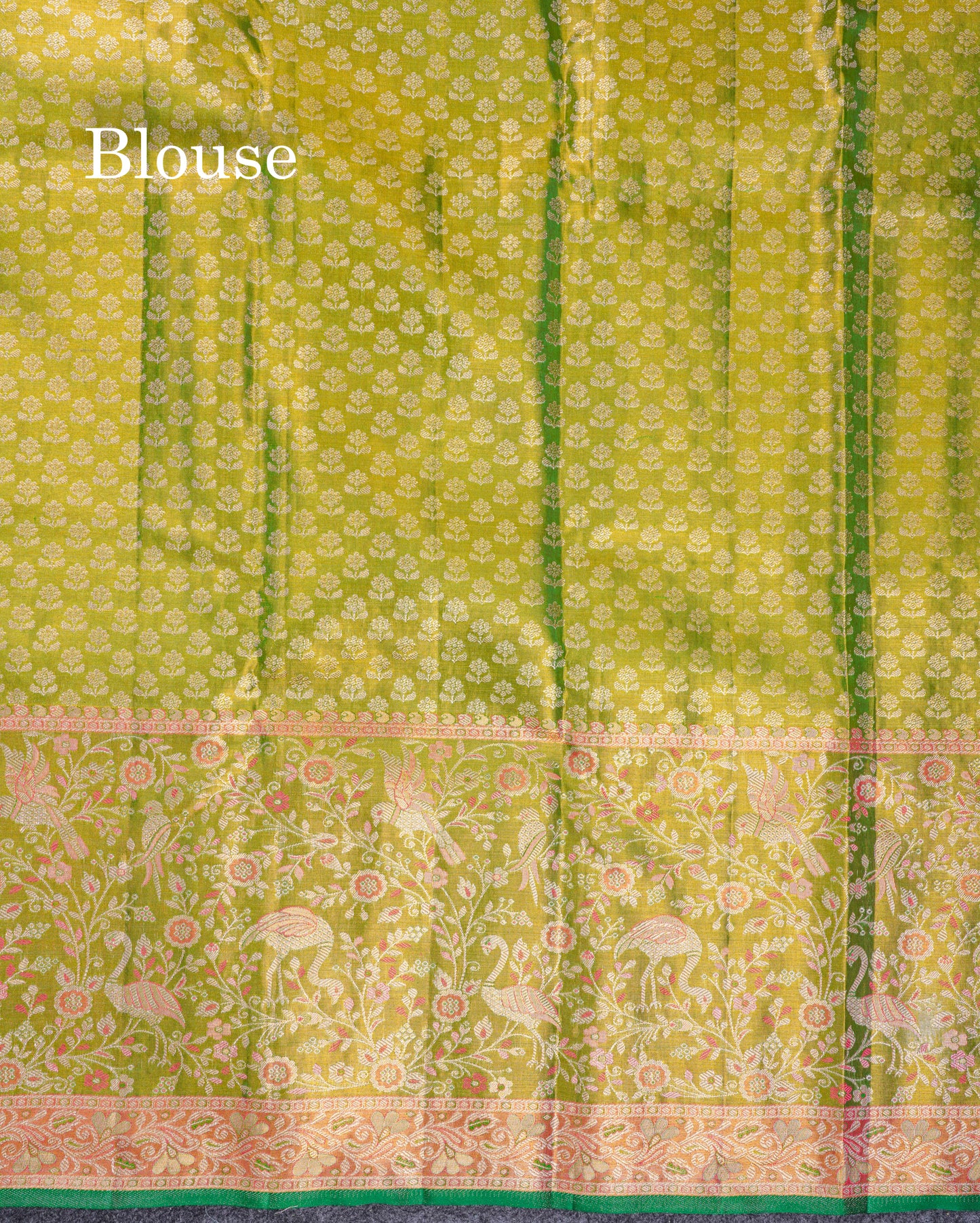 Beautiful Orange Tissue Bridal Pure Kanjivaram Silk Saree With Contrast Green Fancy Evening Morning Border