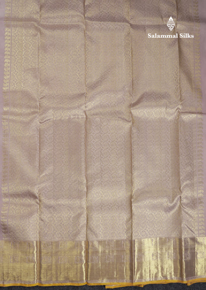 Beautiful Grey White Bridal Pure Kanjivaram Silk Saree With Traditional Border