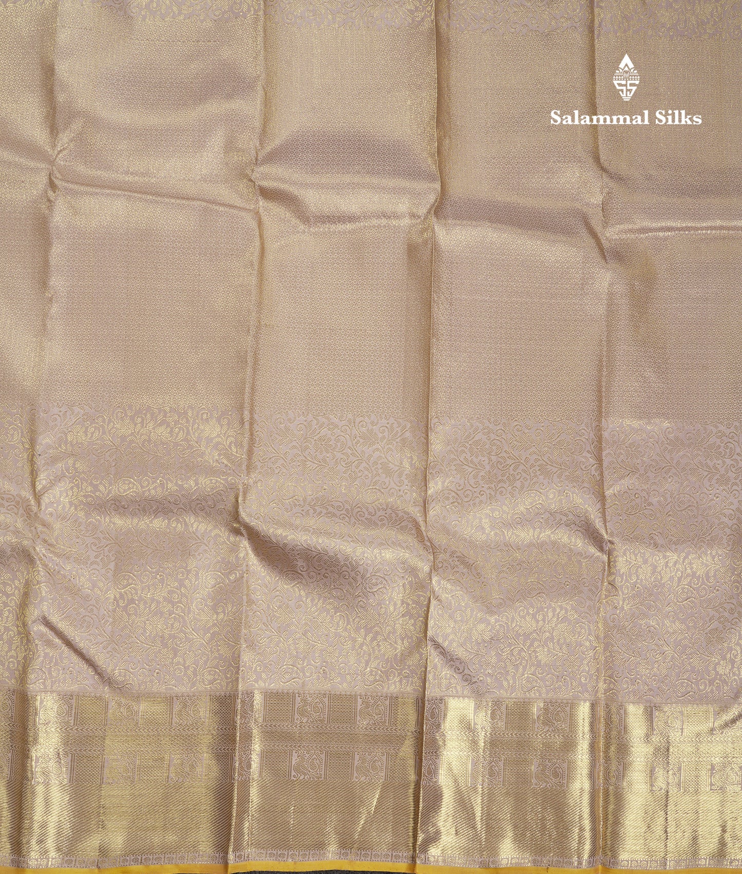 Beautiful Grey White Bridal Pure Kanjivaram Silk Saree With Traditional Border