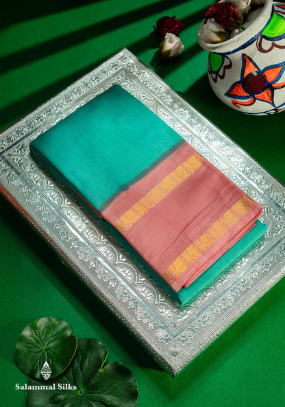 Beautiful Mustard Yellow Sungudi Cotton Saree With Contrast Dark Bottle Green Traditional Gap Border