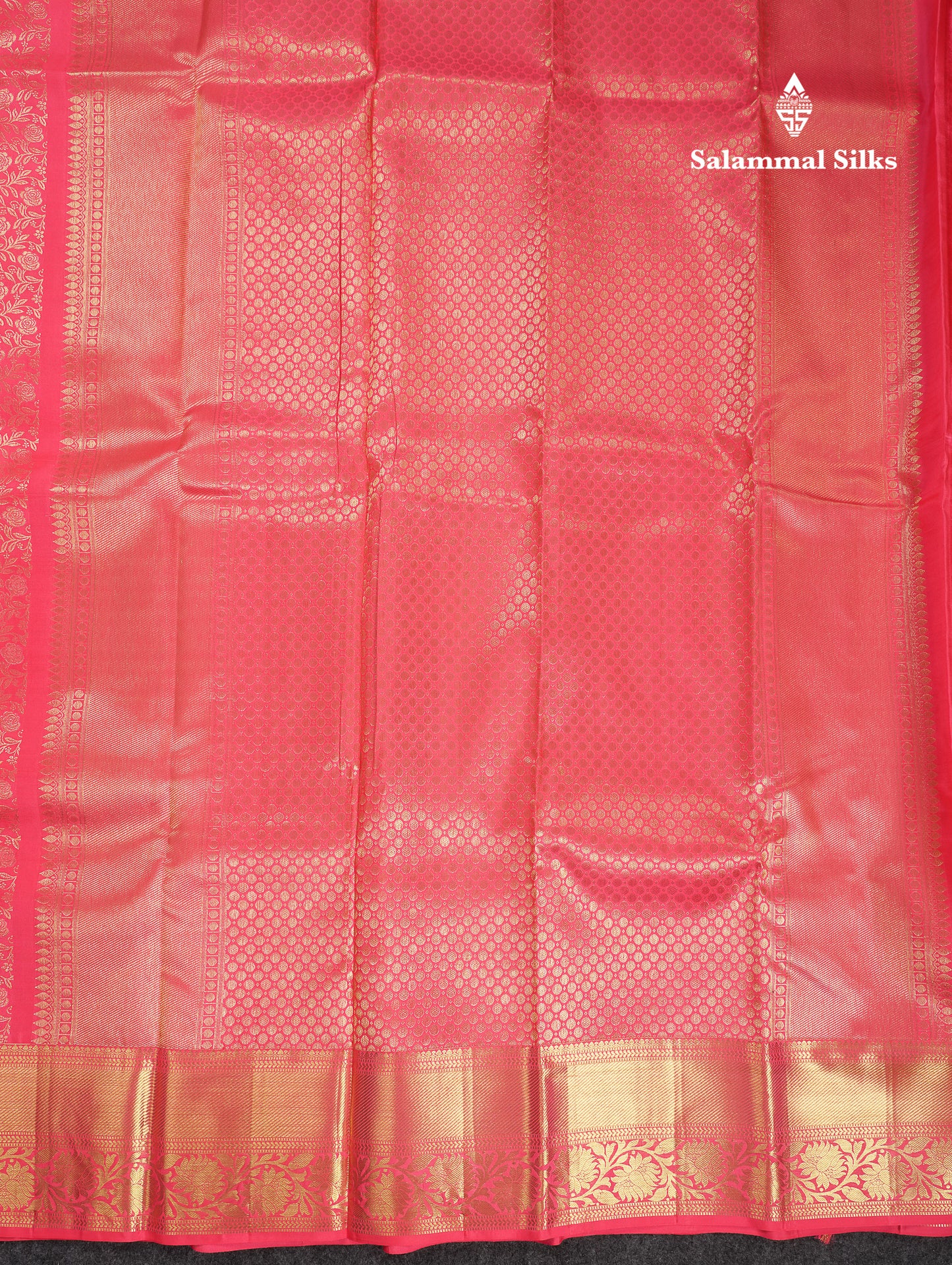 Beautiful Pinkish Peach Bridal Pure Kanjivaram Silk Saree With Traditional Border