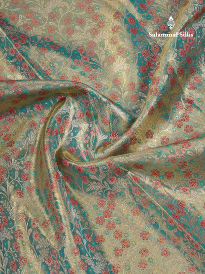 Beautiful Pastel Blue Bridal Pure Kanjivaram Silk Saree With Contrast Chilly Red Traditional Evening Morning Border