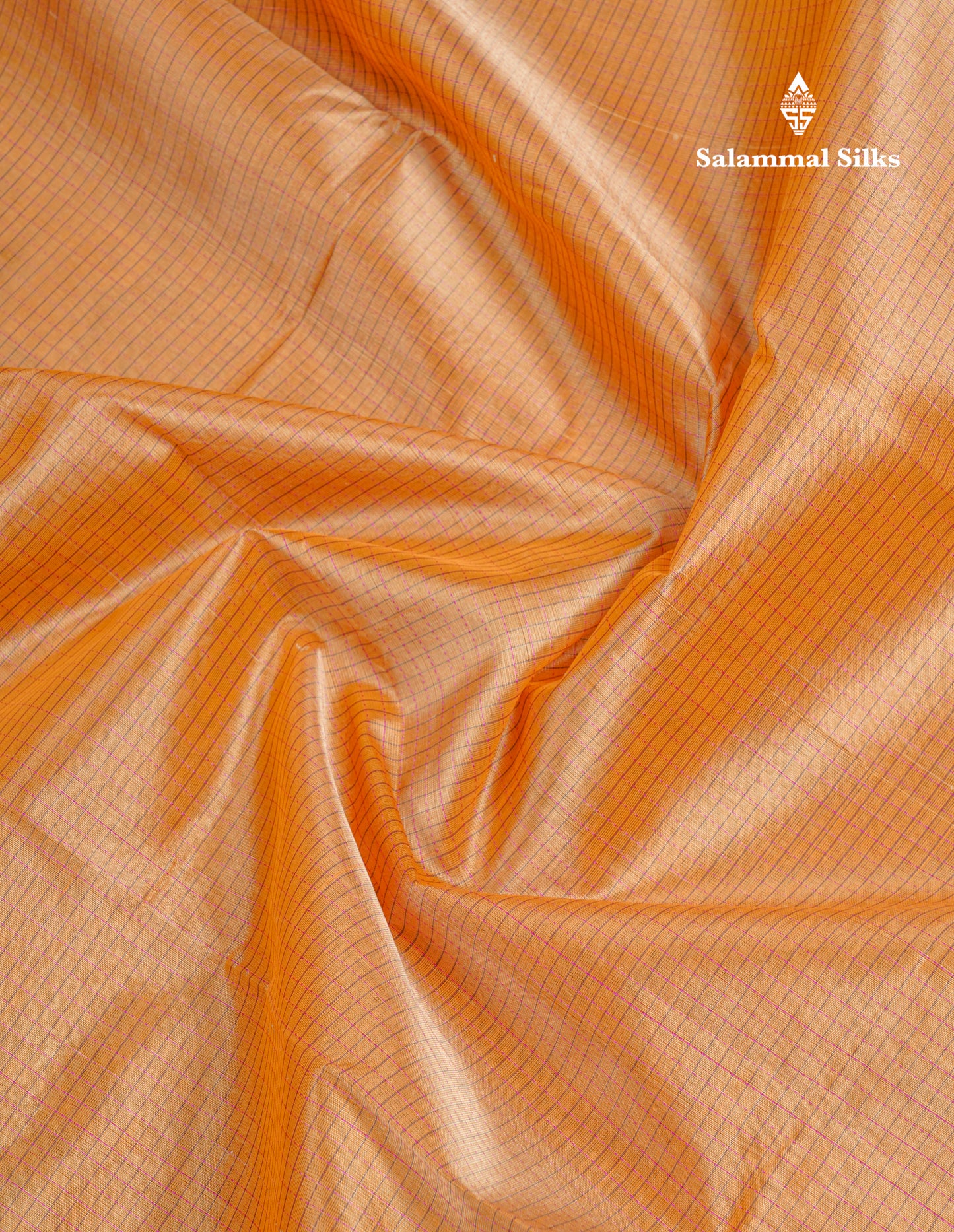 Dark Sandal Tiny Checks Pure Silk Cotton Saree With Contrast Magenta Traditional Border