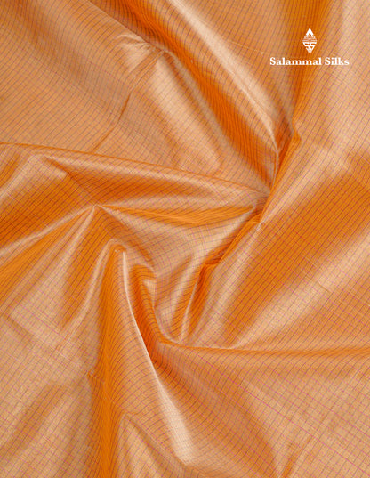 Dark Sandal Tiny Checks Pure Silk Cotton Saree With Contrast Magenta Traditional Border