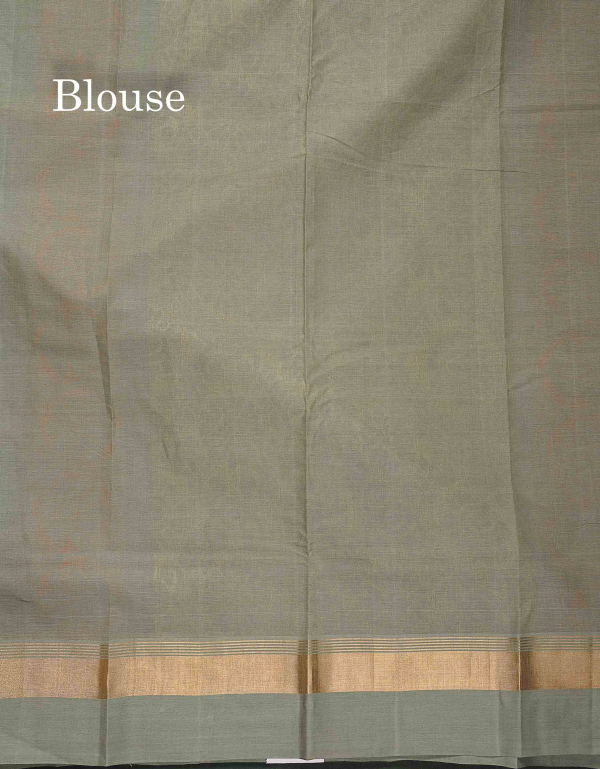 Handloom Pure Cotton Saree - Cream Colour Body With Contrast Cream Green Blouse