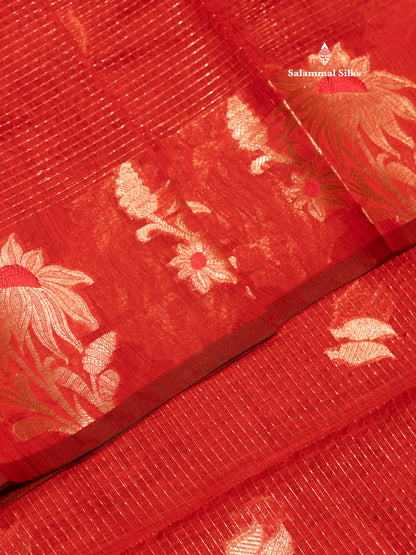 Beautiful Ramar Muga Silk Silver Zari Lines Saree With Fancy Meenawork Border