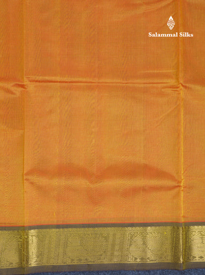 Mango Yellow Plain Pure Silk Cotton Saree With Contrast Magenta Blouse