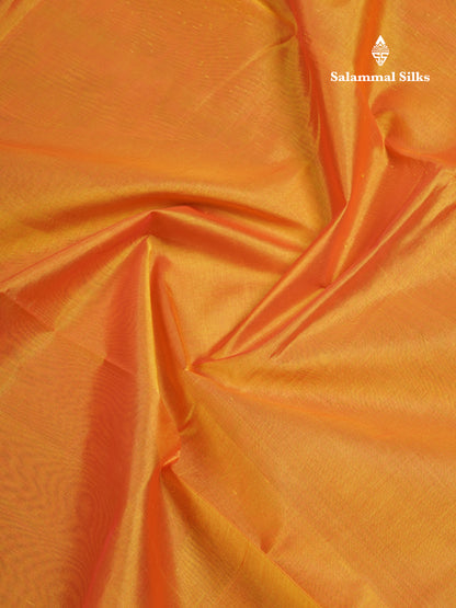 Mango Yellow Plain Pure Silk Cotton Saree With Contrast Magenta Blouse