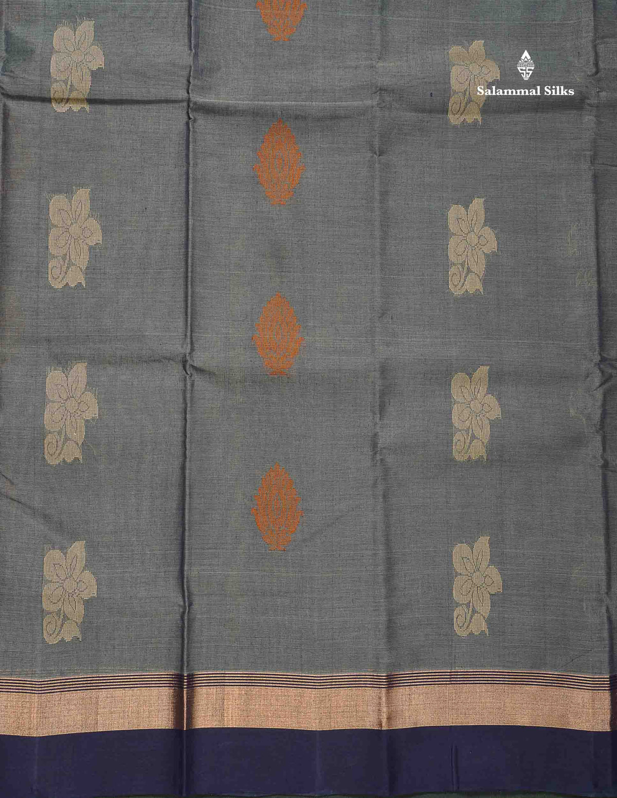 Handloom Pure Cotton Saree -  Mustard Yellow Colour Body With Contrast Black Border
