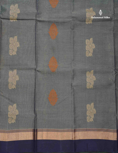 Handloom Pure Cotton Saree -  Mustard Yellow Colour Body With Contrast Black Border