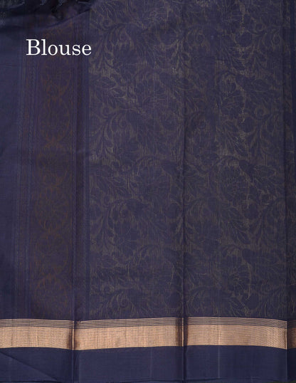 Handloom Pure Cotton Saree -  Mustard Yellow Colour Body With Contrast Black Border