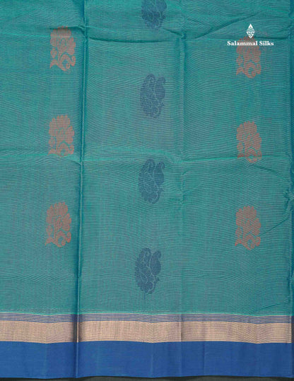 Handloom Pure Cotton Saree -  Beige Colour Body With Contrast Chocolate Brown Blouse