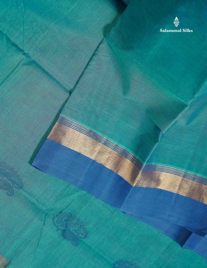 Handloom Pure Cotton Saree -  Beige Colour Body With Contrast Chocolate Brown Blouse