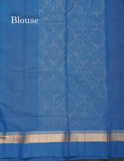 Handloom Pure Cotton Saree -  Beige Colour Body With Contrast Chocolate Brown Blouse