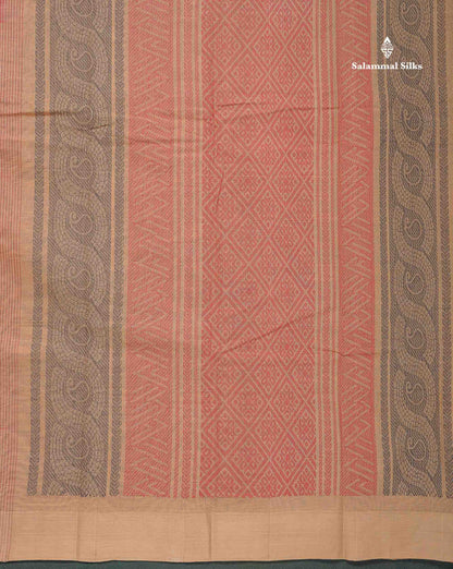 Handloom Pure Cotton Saree - Dual Tone Pink Colour Body With Contrast Sandal Blouse