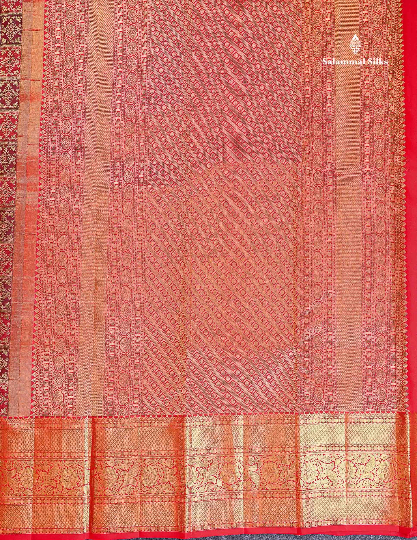 Bridal Pure Kanjivaram Silk Saree - Maroon Colour Body With Contrast Chilly Red Traditional Evening Morning Border