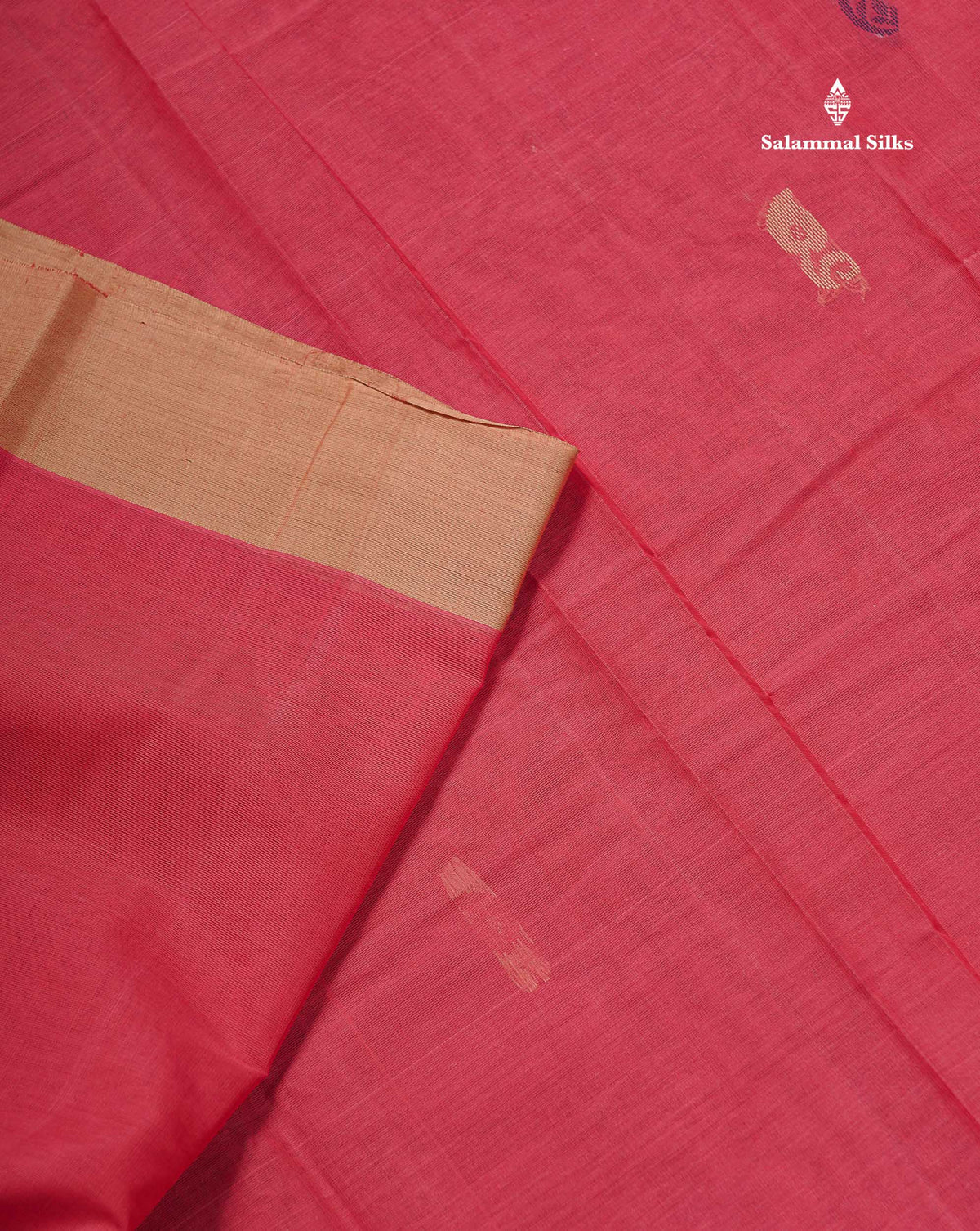 Handloom Pure Cotton Saree - Dual Tone Pink Colour Body With Contrast Sandal Blouse