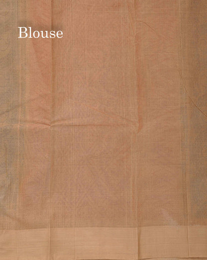 Handloom Pure Cotton Saree - Dual Tone Pink Colour Body With Contrast Sandal Blouse