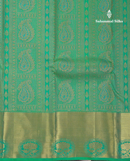 Beautiful Rexona Green Menakari Work Bridal Pure Kanjivaram Silk Saree With Traditional Border