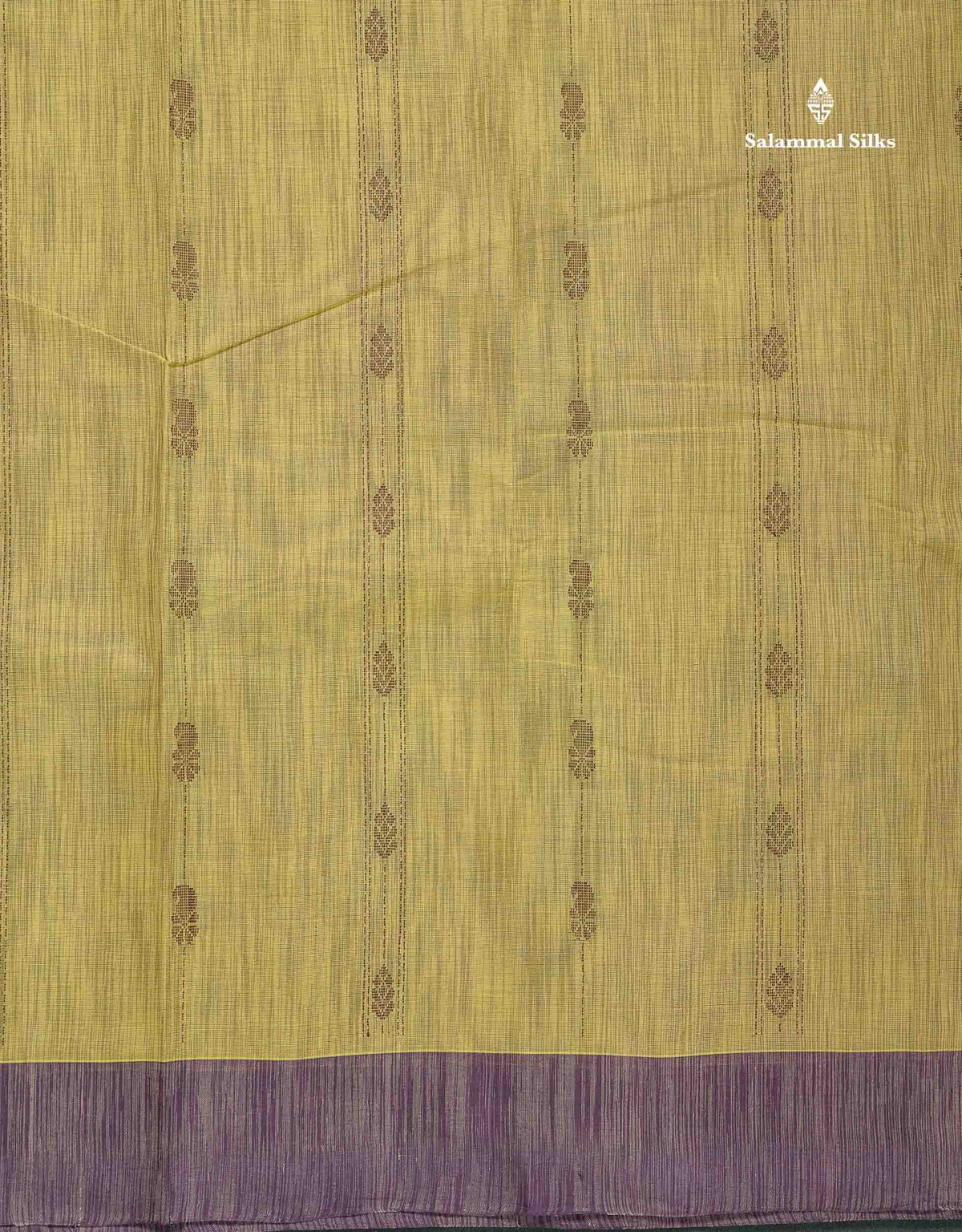 Handloom Pure Cotton Saree - Manthulir Green Colour Body With Contrast Dark Brown Blouse