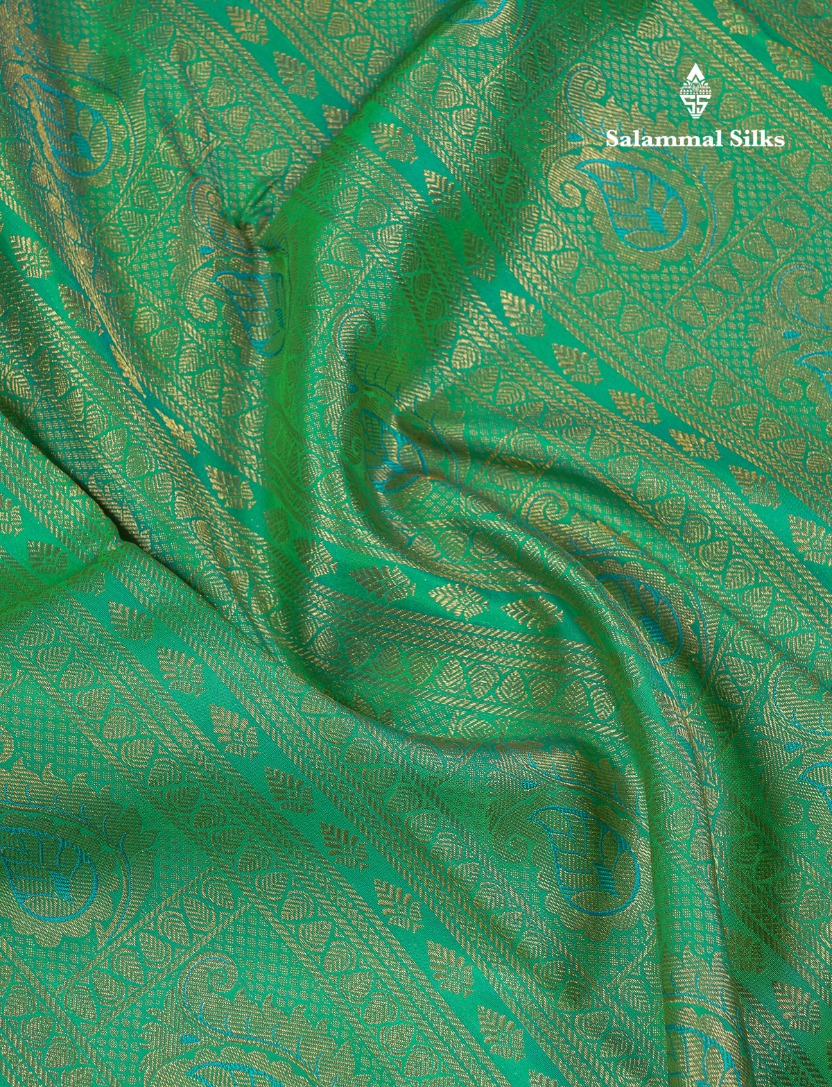 Beautiful Rexona Green Menakari Work Bridal Pure Kanjivaram Silk Saree With Traditional Border